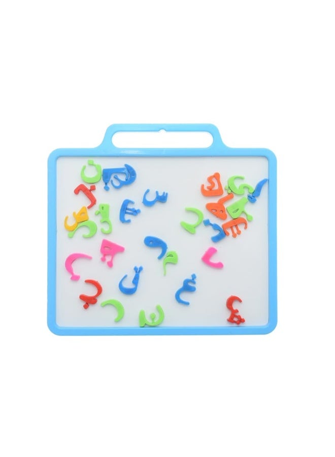 Plastic Magnetic Erasable Drawing And Writing Board With Colorful Alphabet Arabic Letters Aiming To Improve Arabic And Creativity Skills For Children  - Blue - Image 3