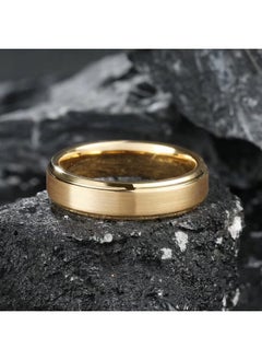 King Will King Will GLORY 6mm Tungsten Carbide Ring 14K Gold Matte Brushed Wedding Band Comfort Fit  - Image 2