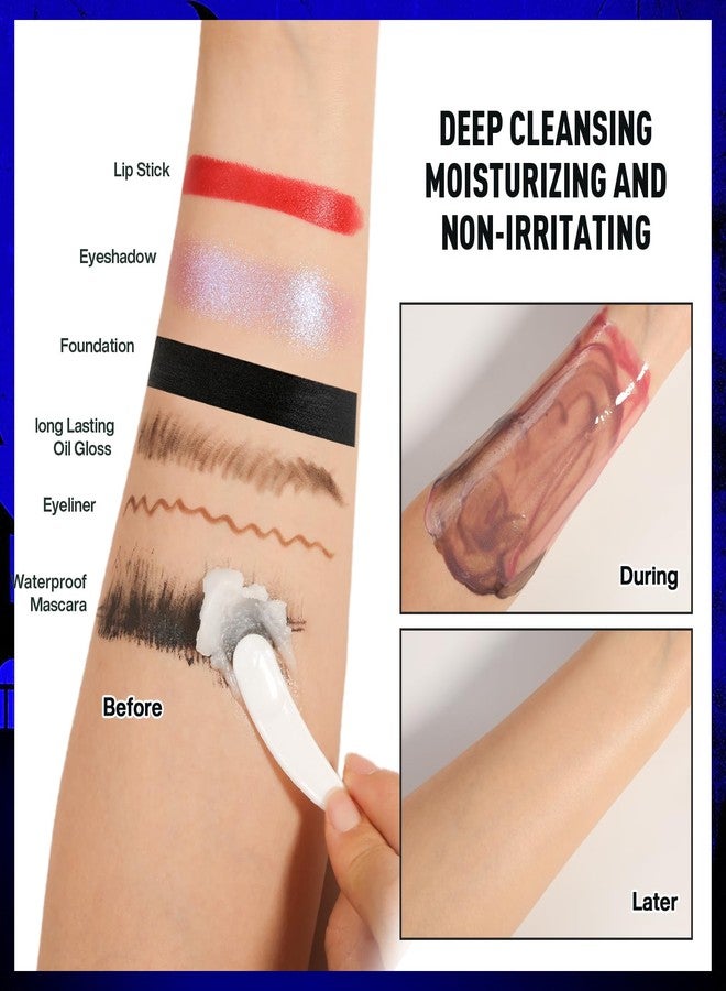 ecofavor Black White Blue Face Paint Kit - 3×50g Oil-Based Grease Makeup with Remover Balm, Brushes & Sponges - Sweat-Proof, Easy On & Off SFX Makeup for Halloween, Cosplay, Ghost & Ice-Themed Stage Looks - Image 4