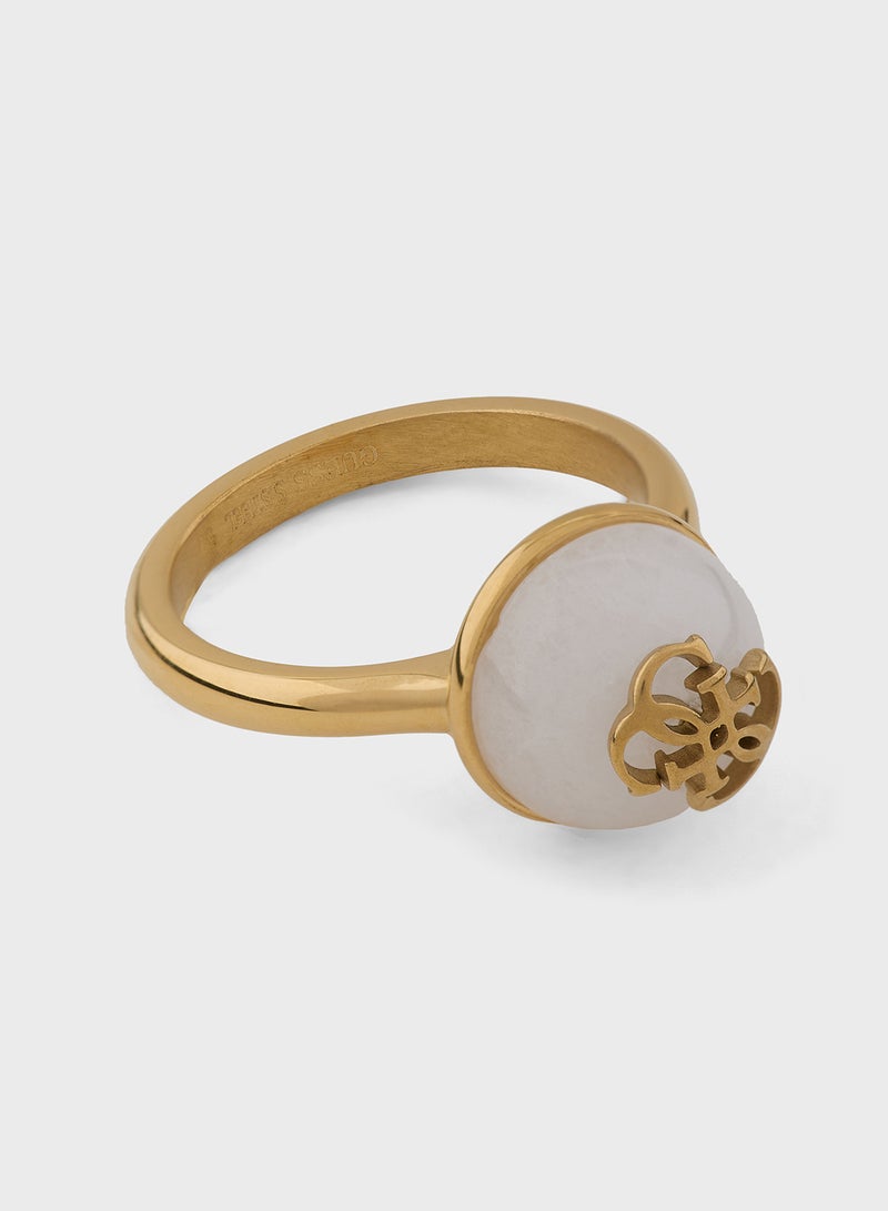 جس خاتم دائري مفرد بتفاصيل كريستالية - Image 1