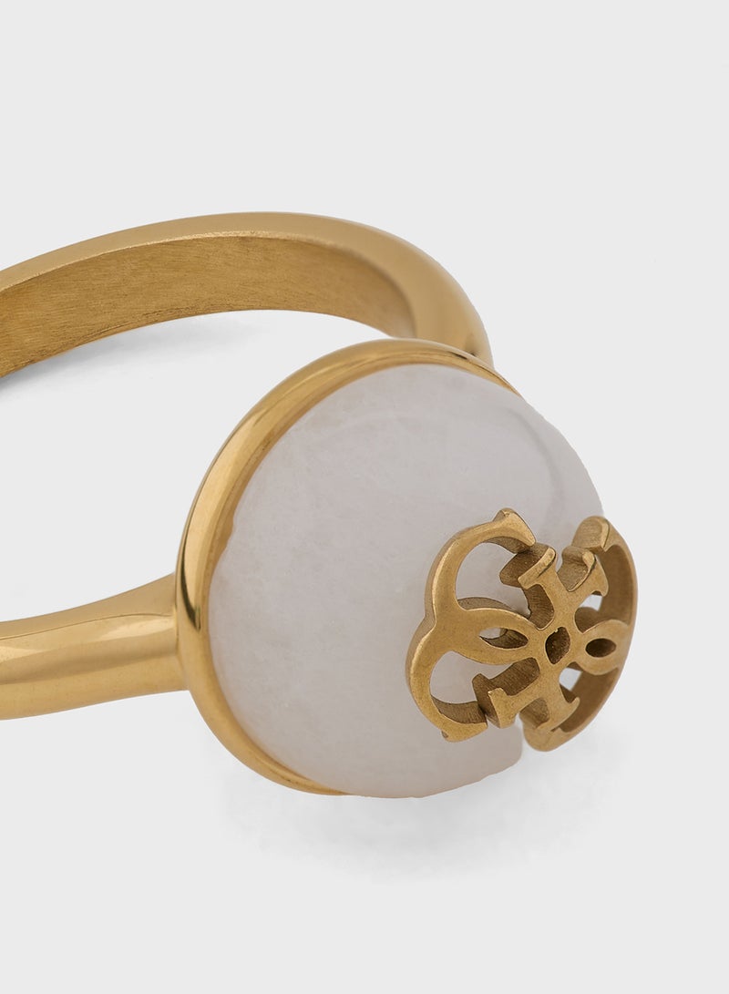 جس خاتم دائري مفرد بتفاصيل كريستالية - Image 4