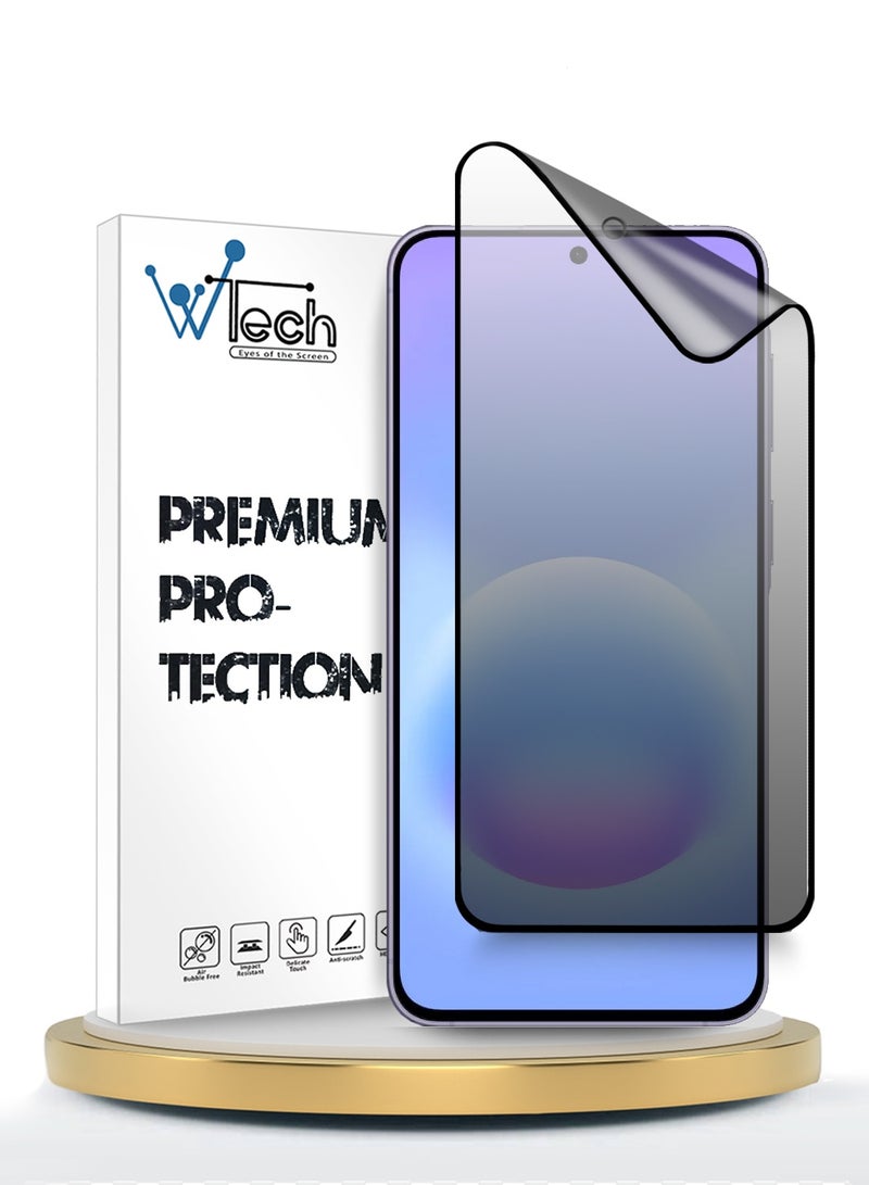 Wtech Samsung Galaxy A57 5G 2026 Premium Nano Ceramic Privacy Full Glue Full Cover Matte Flexible Screen Protector (MSCNMP) - Clear/Black - Image 1