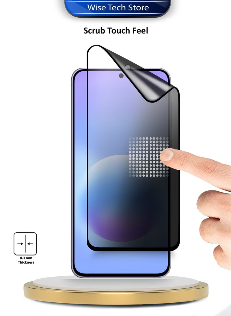 Wtech Samsung Galaxy A57 5G 2026 Premium Nano Ceramic Privacy Full Glue Full Cover Matte Flexible Screen Protector (MSCNMP) - Clear/Black - Image 3