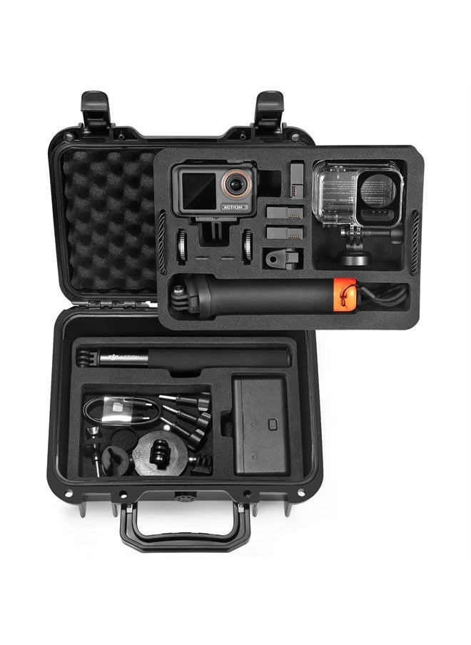 Lekufee - Waterproof Hard Case Compatible with DJI Osmo Action 4/Osmo Action 3/Skiing Combo/Diving Combo/Travelling Combo/4K Action Camera and Accessories (Case Only) - Image 1