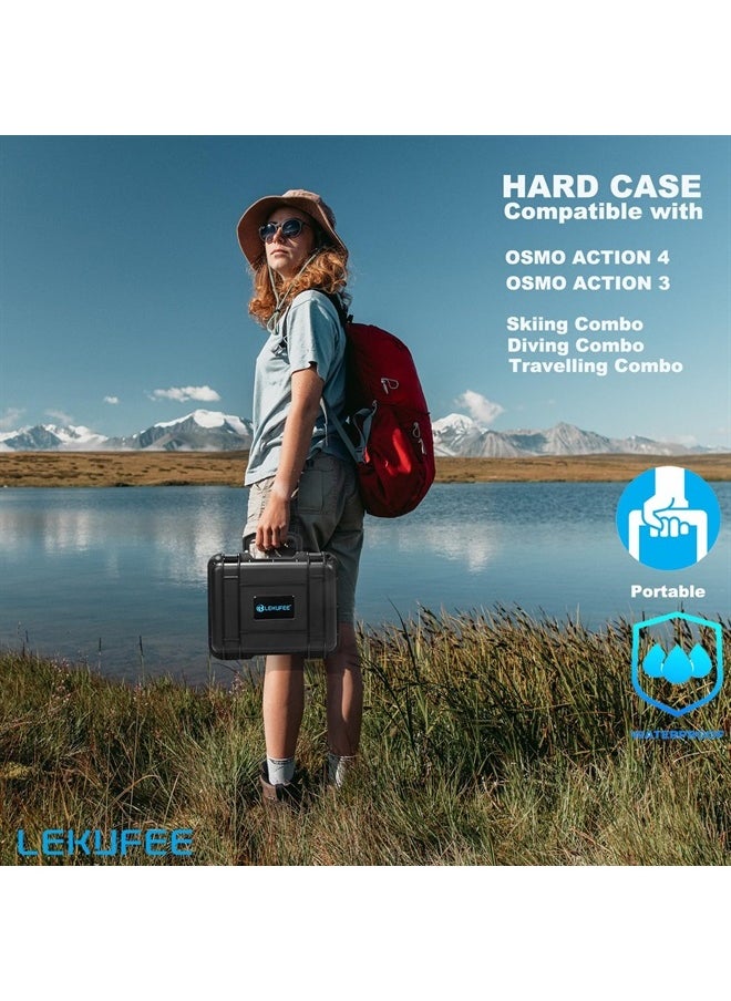 Lekufee - Waterproof Hard Case Compatible with DJI Osmo Action 4/Osmo Action 3/Skiing Combo/Diving Combo/Travelling Combo/4K Action Camera and Accessories (Case Only) - Image 1