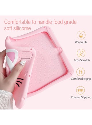 Case Compatible with Honor Pad X9 /X8 PRO Tablet 11.5 Inch 2023 Cover, Cute Cat Kids Case with 360° Rotating Handle Kickstand Shockproof Rugged Heavy Duty Kids Friendly Tablet Cover, Pink - view 3