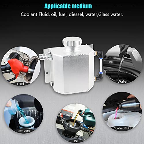 BAGARAATAN Universal 1L Coolant Radiator Tank - Overflow & Expansion Tank, Recovery Water Reservoir (Silver) - Image 5
