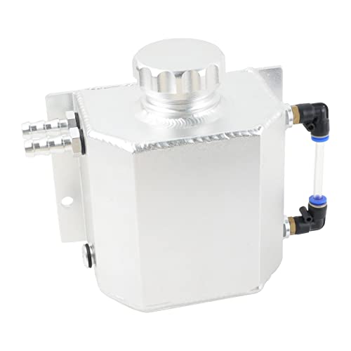 BAGARAATAN Universal 1L Coolant Radiator Tank - Overflow & Expansion Tank, Recovery Water Reservoir (Silver) - Image 1