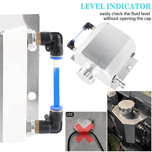 BAGARAATAN Universal 1L Coolant Radiator Tank - Overflow & Expansion Tank, Recovery Water Reservoir (Silver) - Image 4