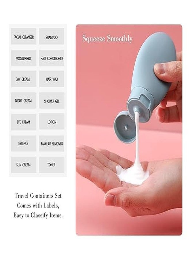 Wonder Digital مجموعة زجاجات السفر الرقمية المكونة من 11 قطعة للمواد التجميلية، زجاجات بحجم السفر مانعة للتسرب، حاويات سفر مع حقيبة قابلة لإعادة التعبئة، مجموعة زجاجات سفر فارغة للمرطب والشامبو والبلسم. - Image 2