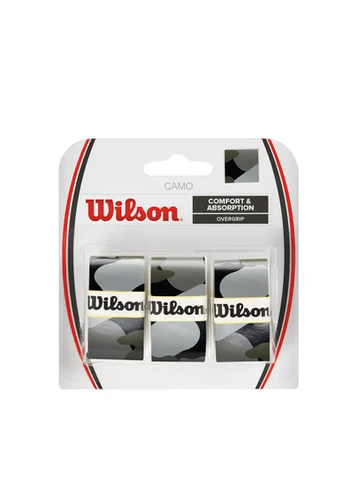 Wilson Tennis Pro Camoflage Black/Grey Overgrip - 3 overgrips pack