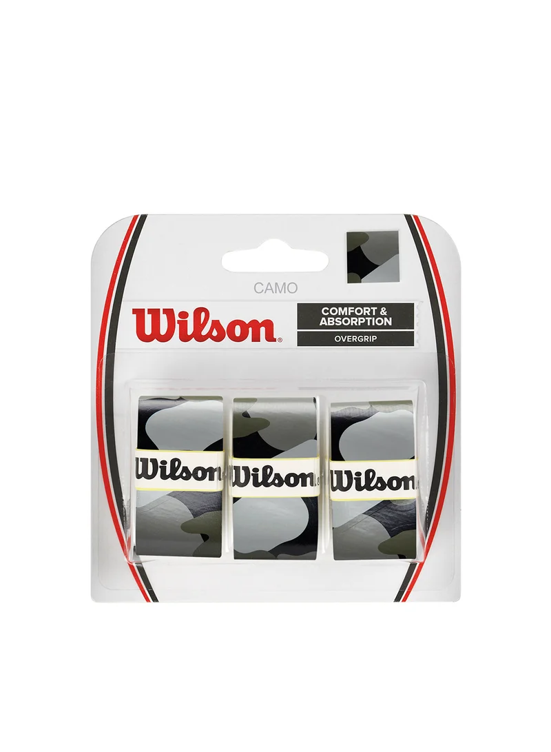 Wilson Tennis Pro Camoflage Black/Grey Overgrip - 3 overgrips pack
