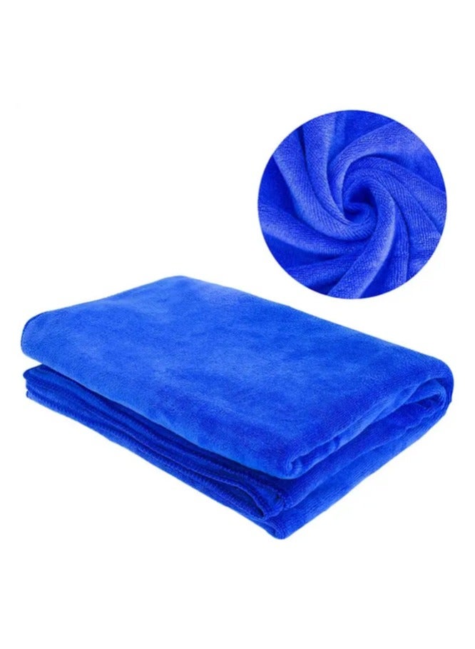 مجموعة مناشف شاطئ وحمام - [عبوة من قطعتين] مناشف حمام عالية الامتصاص مصنوعة من ألياف دقيقة 100%، بجودة الفنادق والمنتجعات الصحية (رمادي + أزرق) 70*140 سم - Image 3