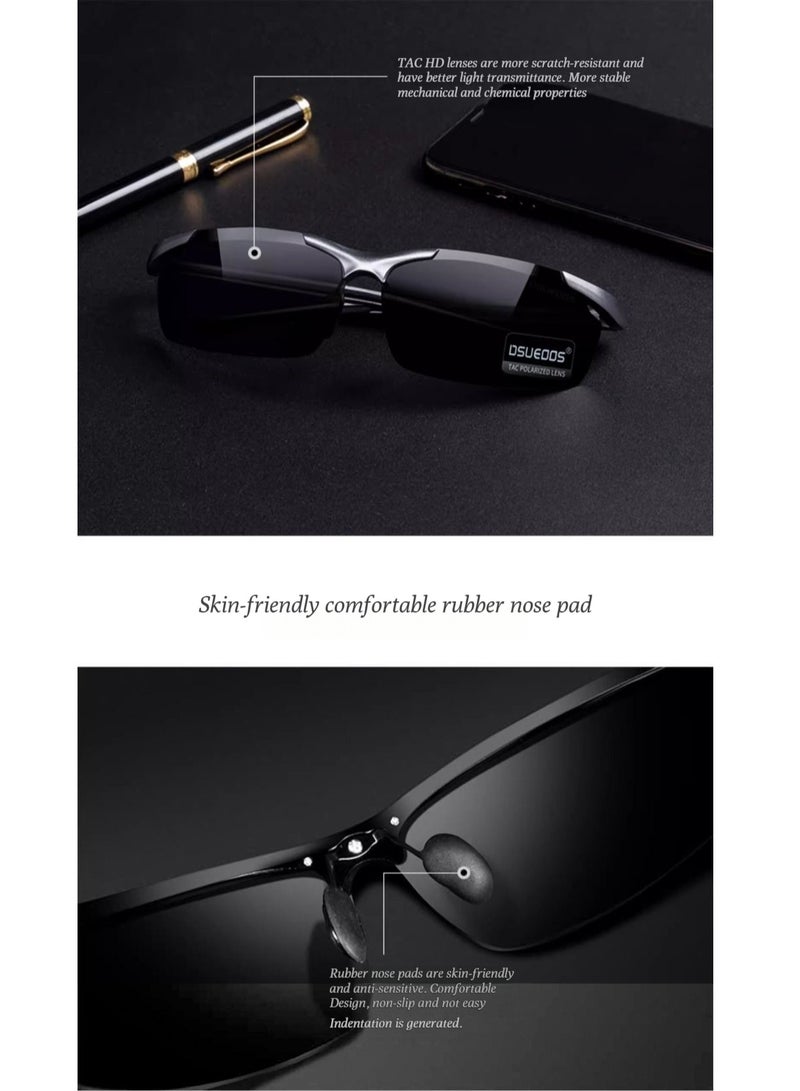 DSUEOOS high-definition polarized sunglasses for men, driver's glasses for day and night driving, fishing sunglasses for men, driving glasses for men - Image 2
