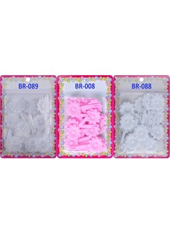 TARA Tara Girls Self Hinge Plastic Bow Hair Barrettes Selection Pack Of 3 COMBO20 