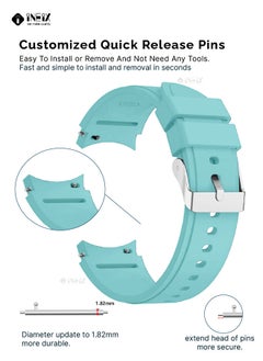 INEIX Silicone Replacement Strap For Samsung Galaxy Watch 4 40/44 mm Cyan  - Image 4