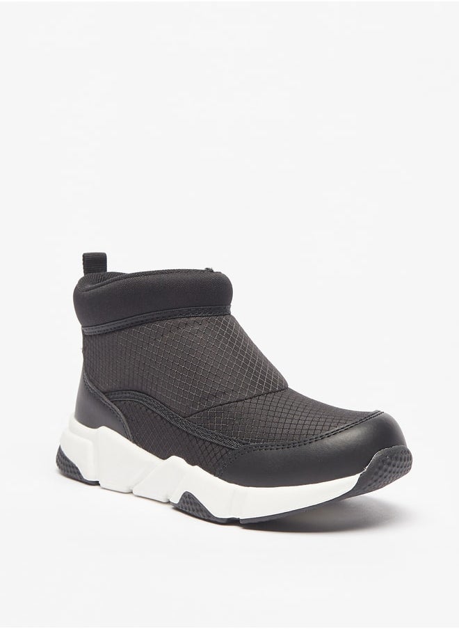 JUNIORS Boys Textured High Cut Boots With Zip Closure  - Image 1