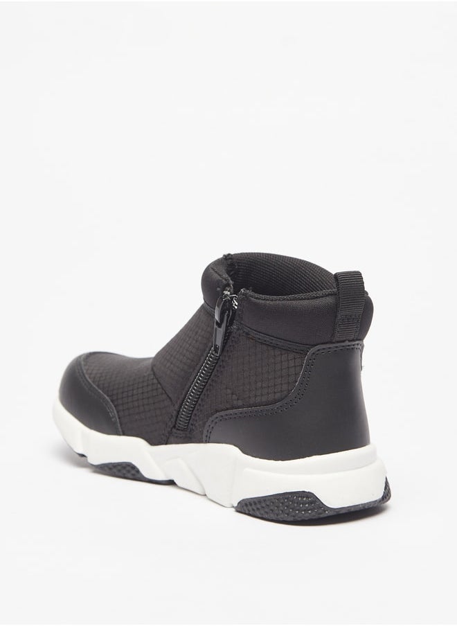 JUNIORS Boys Textured High Cut Boots With Zip Closure  - Image 2