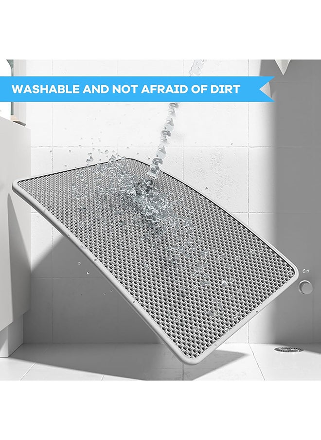SKY-TOUCH Cat Litter Mat - 45 x 60cm Small Litter Trapping Mat, Easy to Clean Litter Box Mat, Waterproof, Urine-Proof, Non-Slip Kitty Litter Mats for Floor, Grey  - Image 4