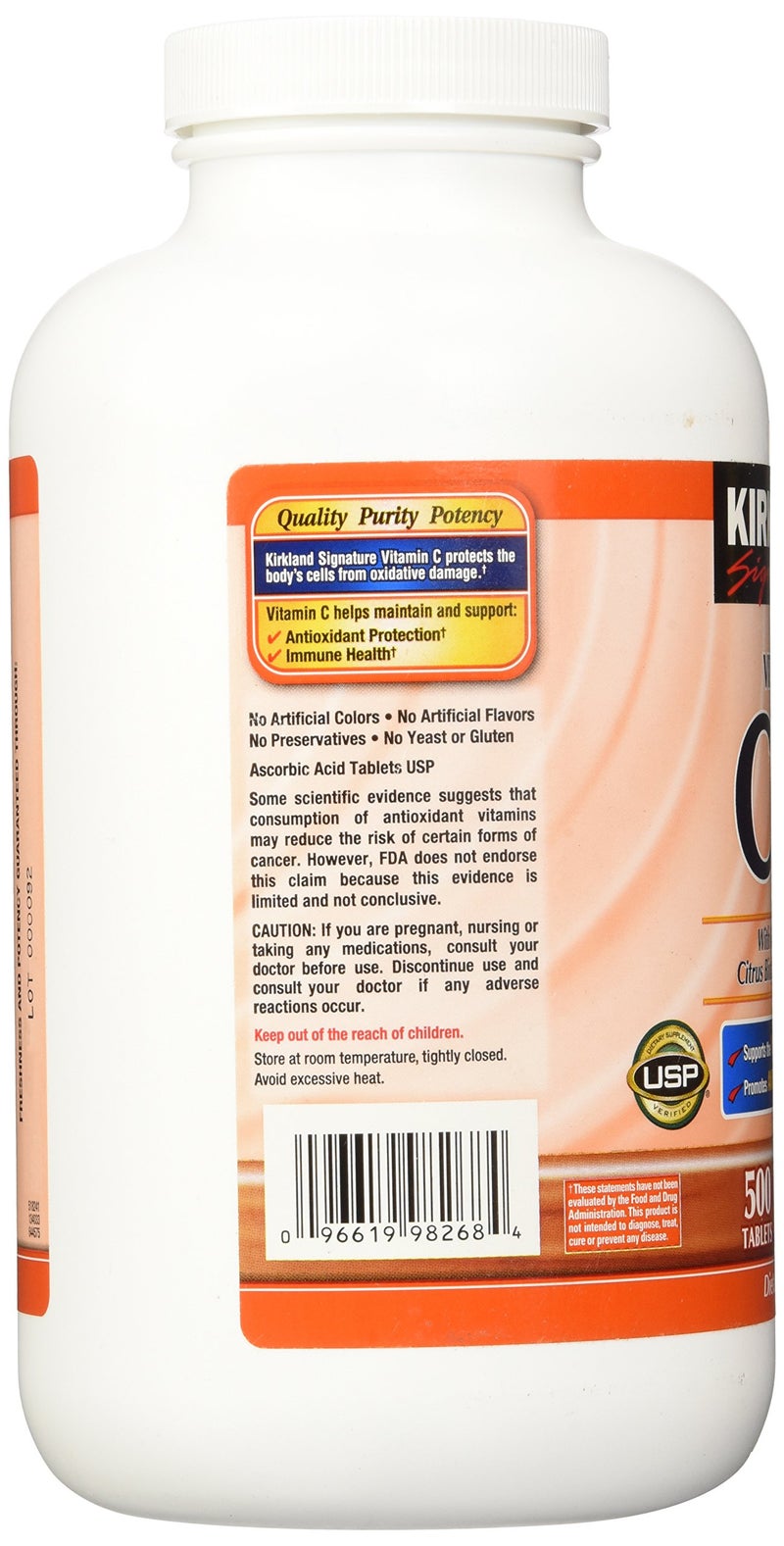Kirkland Signature Vitamin C W/Rose Hips 500 Tablets - Image 4