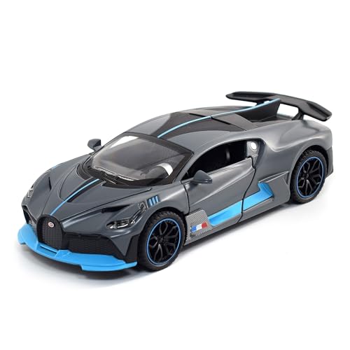 FLYKIRIN 132 Bugatti Toy Car Divo Metal Model Diecast Cars with Light and Sound Pull Back Toy Cars for Boys Kids Gift DivoGrey - Image 1