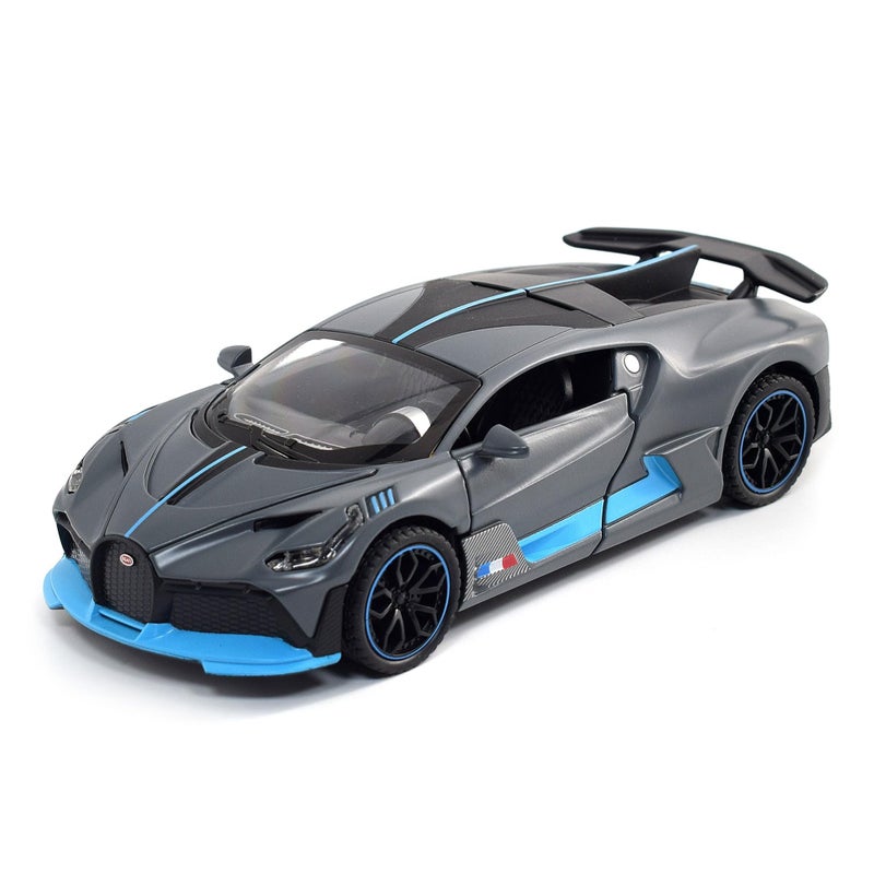 FLYKIRIN 132 Bugatti Toy Car Divo Metal Model Diecast Cars with Light and Sound Pull Back Toy Cars for Boys Kids Gift DivoGrey - Image 2