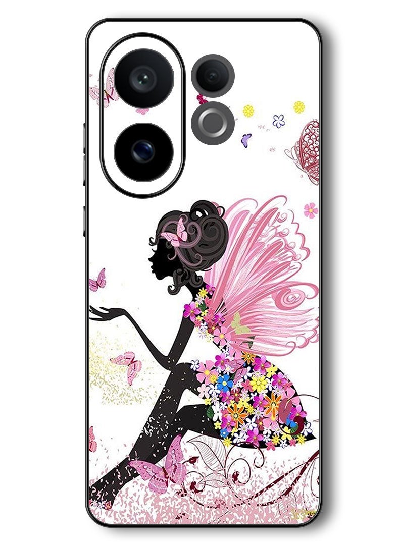 Theodor Case Compatible with Vivo V60 6.77 Inch Protection Shockproof Bumper Cover Butterfly Girl - Image 1