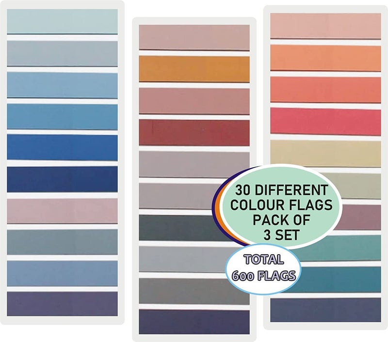 CLOSAL ® Sticky Tabs Sticky Index Tabs for Annotating Books Page Markers Transparent Sticky Notes Colorful Morandi Sticky Book Tabs (3 Packs | 600 Pcs) - Image 2