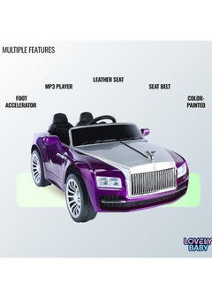 Lovely Baby Lovely Baby Ride-On Car for Kids LB-8585DX, 12V Battery-Powered Vehicle with Remote Control, EVA Wheels, Leather Seat, MP3, USB & Seat Belt, Safe Toy Car for Toddlers - Pink  - Image 3