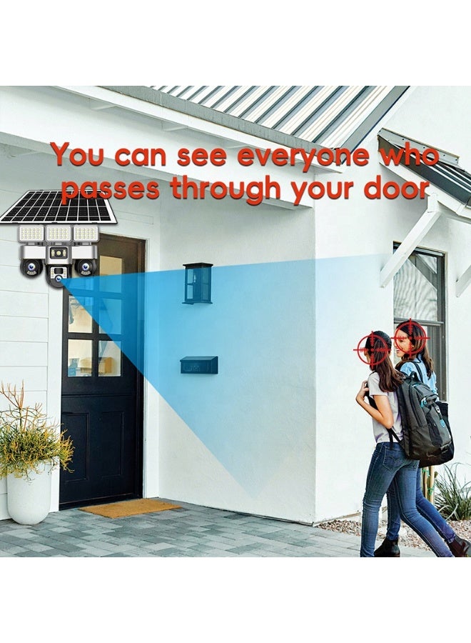 4G Solar Powered Outdoor Security Camera | 3-Lens 3-PTZ Wireless CCTV with AI Human Tracking, Dual Light Night Vision, Two-Way Audio & Motion Alarm - Image 4