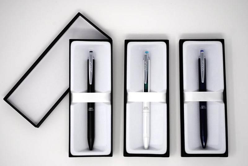 Zebra Pen Sarasa Grand Retractable Gel Pen Gift Set, White/Black/Navy Barrel, Medium Point, Black Ink, 3-Pack, Ideal for Gift Giving and Office Use (45373) - Image 2