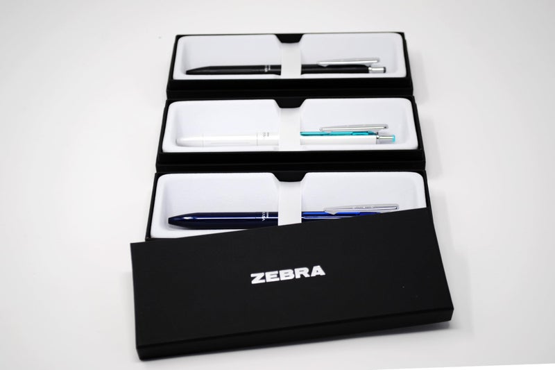 Zebra Pen Sarasa Grand Retractable Gel Pen Gift Set, White/Black/Navy Barrel, Medium Point, Black Ink, 3-Pack, Ideal for Gift Giving and Office Use (45373) - Image 3