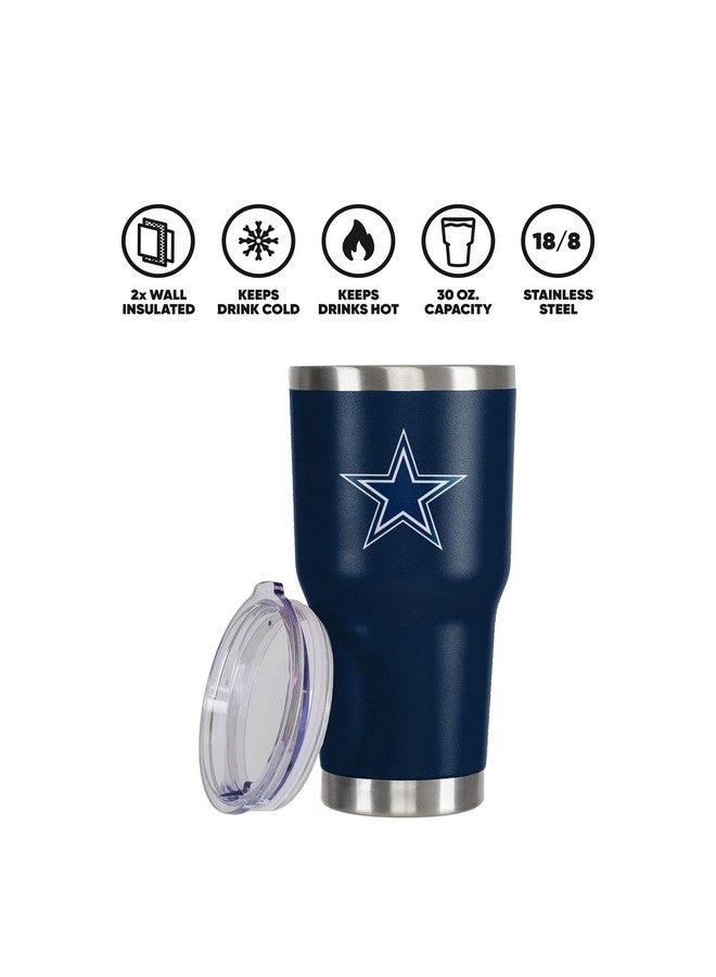 FOCO Dallas Cowboys NFL Team Logo 30 oz Tumbler - Navy - Image 5