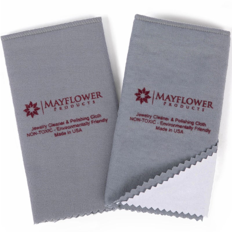 Mayflower Products Pro Size Polishing Cloth Set of 2 Large Cleaning Cloths Pure Cotton Made in USA for Gold Silver and Platinum Jewelry Coins Watch, Silverware 11 x 14 inches each Tarnish Remover Keeps Jewelry Shining - Image 1