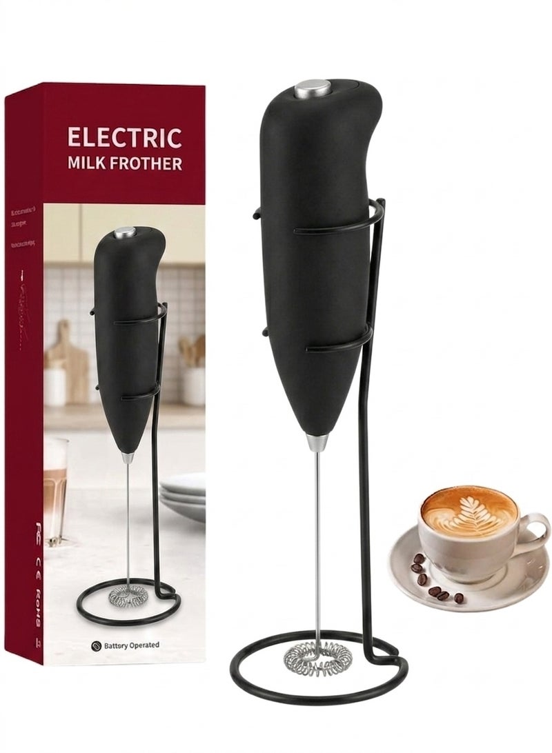 Handheld Electric Milk Frother Mini Whisk – High-Speed Stainless Steel Milk Foam Maker for Coffee, Latte, Cappuccino, Macchiato, Matcha & Hot Chocolate, Portable Battery Operated Drink Mixer for Protein Shakes, Milkshakes & Eggs, Easy to Clean Compact Design - Image 1