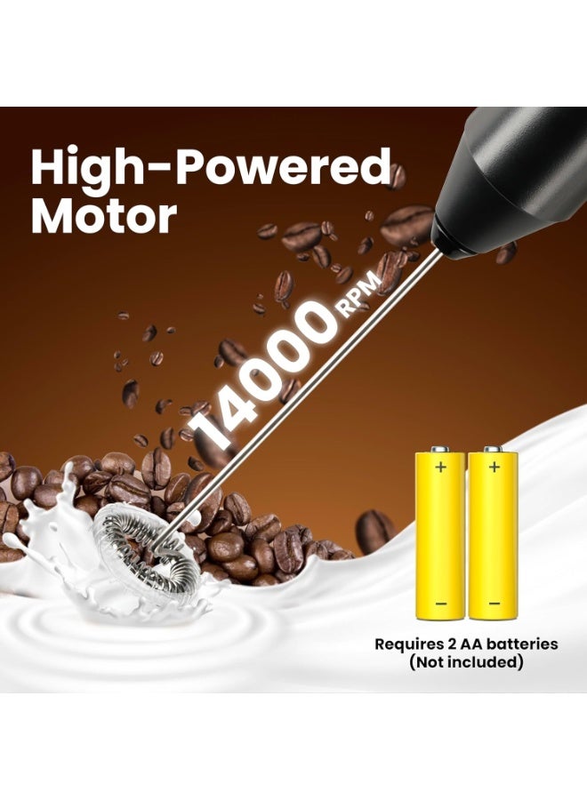 Handheld Electric Milk Frother Mini Whisk – High-Speed Stainless Steel Milk Foam Maker for Coffee, Latte, Cappuccino, Macchiato, Matcha & Hot Chocolate, Portable Battery Operated Drink Mixer for Protein Shakes, Milkshakes & Eggs, Easy to Clean Compact Design - Image 5