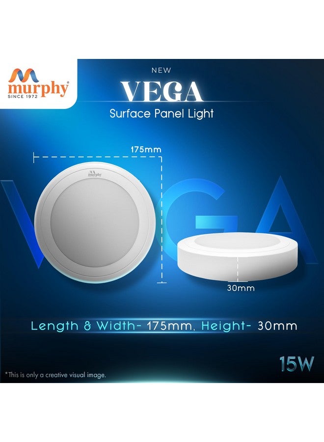 Murphy 15W Vega LED Panel Light Round Surface - (Cool White, Pack of 10) No False Ceiling Required - Image 4