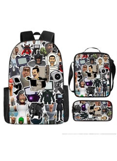 Generic Strange large capacity backpack for primary and secondary school students, shoulder bag, pencil case, backpack, men's and women's three piece set  - Image 1