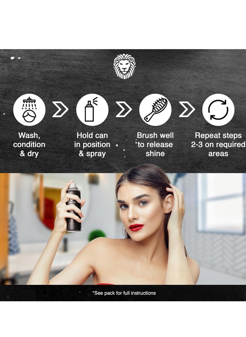 mane Mane Hair Thickening Spray & Root Touch Up, Hair Thickener, Hair Thickening Products for Women & Men, Conceal Hair Loss & Thinning Hair - Black, 12 Colors (6.76 oz)  - Image 3