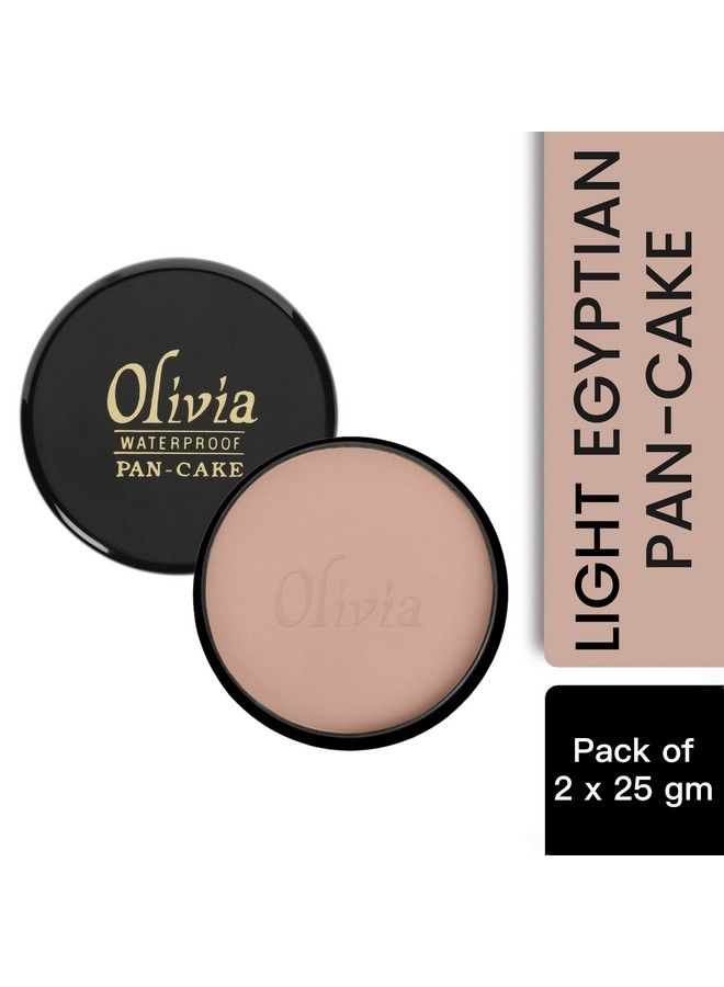 Olivia Olivia 100 Waterproof Pan Cake Makeup Concealer 25 G Shade No Pack Of 2 Cream 100% Waterproof Pan Cake White Makeup Concealer 25G Shade No.20 Pack Of 2 Shimmering Finish Light Egyptian - Image 3