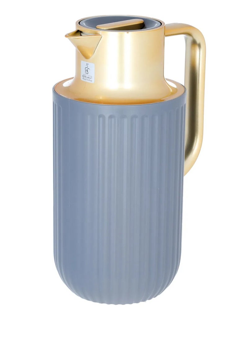 Everest Laura Thermos, 1.6 litres, golden handle, thermal glass inner shell, plastic outer shell - dark gray - Image 3