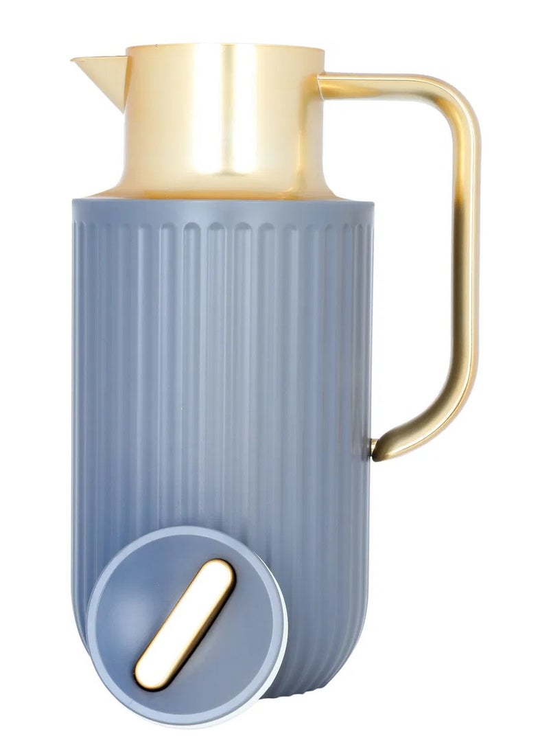 Everest Laura Thermos, 1.6 litres, golden handle, thermal glass inner shell, plastic outer shell - dark gray - Image 4