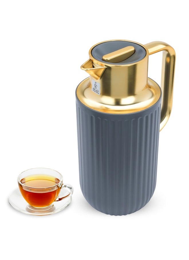 Everest Everest Laura Thermos Dark Grey With Gold Handle 1.6L 