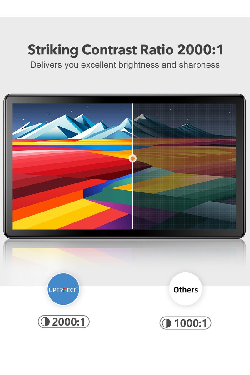 أوبيرفكت شاشة محمولة UPERFECT مقاس 15.6 بوصة 60 هرتز 5 نقاط شاشة تعمل باللمس 1920*1080 FHD IPS منفذ DVI و VGA و HDMI شاشة ثانية للكمبيوتر المحمول/التلفزيون/وحدة التحكم في الألعاب، قابلة للتركيب على VESA - Image 4