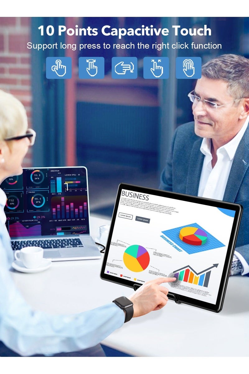 أوبيرفكت شاشة محمولة UPERFECT مقاس 15.6 بوصة 60 هرتز 5 نقاط شاشة تعمل باللمس 1920*1080 FHD IPS منفذ DVI و VGA و HDMI شاشة ثانية للكمبيوتر المحمول/التلفزيون/وحدة التحكم في الألعاب، قابلة للتركيب على VESA - Image 2