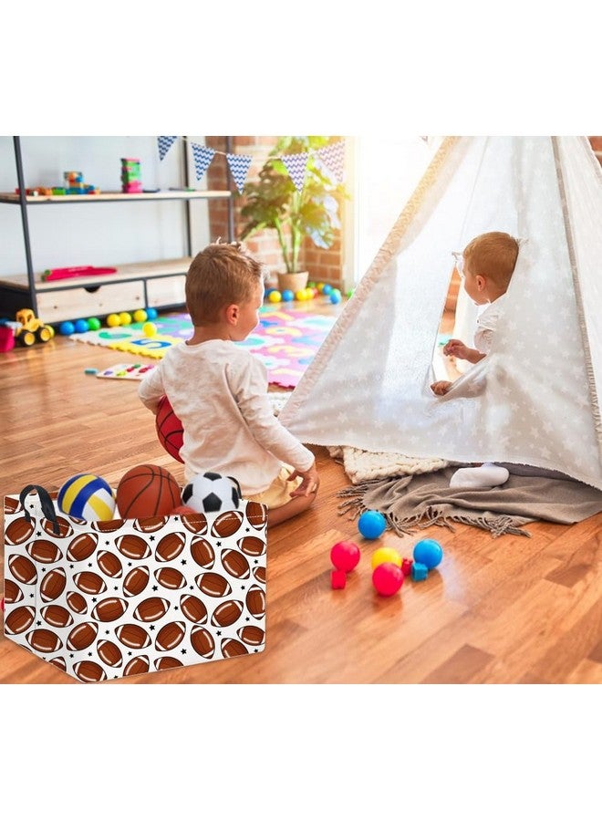 TIBAOLOVER Rectangular Football Basket Kids Baby Storage Basket Cute Kids Toy Storage Bin Organizer Shelf Book Sports Footballl Room Decor(Football) - Image 5