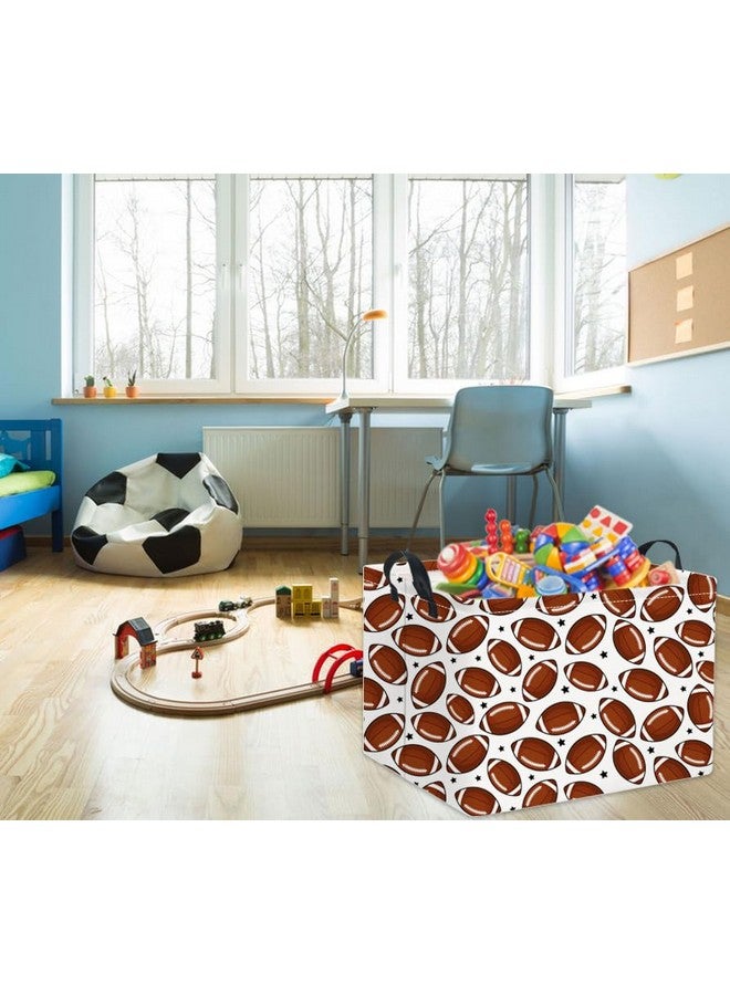 TIBAOLOVER Rectangular Football Basket Kids Baby Storage Basket Cute Kids Toy Storage Bin Organizer Shelf Book Sports Footballl Room Decor(Football) - Image 2