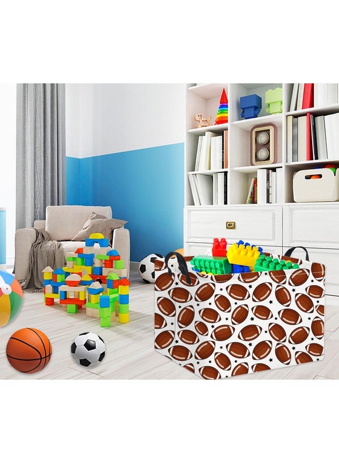 TIBAOLOVER Rectangular Football Basket Kids Baby Storage Basket Cute Kids Toy Storage Bin Organizer Shelf Book Sports Footballl Room Decor(Football) - Image 3