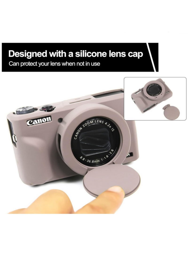 1PCS Soft Silicone Protector Skin Case for Canon G7X III G7X Mark III with Removable Lens Cover Camera Bag Skin for Canon PowerShot G7X III - Image 2