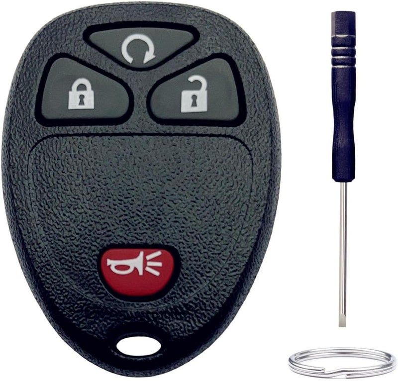 ADUDS Key Fob Shell Replacement for Chevy 2007-2014 Equinox Avalanche Silverado Escalade Tahoe Suburban GMC Yukon 4 Button Car Keyless Entry Remote Control Key Fob Case Cover (4 Button-B) - Image 1